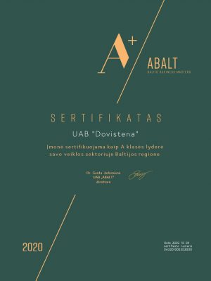 Abalt_Sertifikatas_LT_A+_20_UAB Dovistena